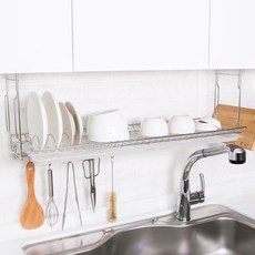 4BNK 不鏽鋼黏貼式滑動水槽架 800(高級型), 銀, 1個