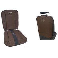FOXBOX 汽車安全座椅減震保護墊+防踢墊, 棕色, 1組