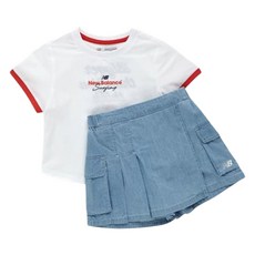 New Balance Kids 女童 Surfing 滾邊T恤牛仔上下套裝