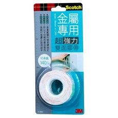 3M Scotch 超強力VHB雙面膠帶 金屬專用 V1801 適用戶外環境 材質強韌可承重 高黏力高強度, 1個