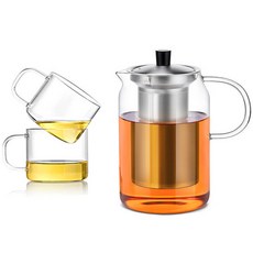 Sama DOYO 尚明 耐熱玻璃茶壺組 S053, 1套, 茶壺 900ml + 茶杯 150ml(2入)