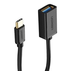 UGREEN 綠聯 USB3.0 Type-C OTG傳輸線, 15cm, 黑色, 1條