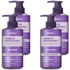 쿤달 허니 앤 마카다미아 헤어 트리트먼트 아카시아모링가향, 500ml, 4개