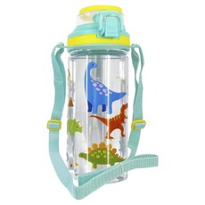 MOCODO 伴佳家 兒童抑菌彈蓋直飲水壺 580ml 附背帶, 黃色 + 綠色, 1個