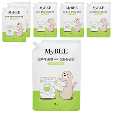 MyBEE 溫和嬰幼兒衣物柔軟精補充包, 1.6L, 6包