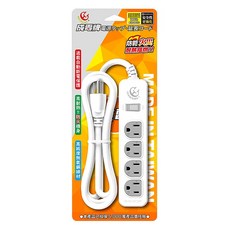 CENTENARY 成電牌 1切4座15A延長線 3P 超值型, 1.8m, 白色 + 灰色, 1條