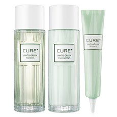 KIMJEONGMOON-ALOE Cure植萃綠化妝水 130ml+乳液 130ml+彈力緊緻乳霜 30g組, 1組