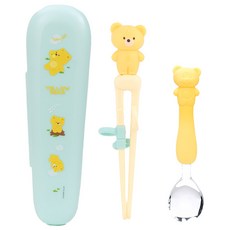 LiLFANT 兒童用 The Stick Max 餐具3件組, 湯匙 + 筷子 + 餐具盒, 混合顏色, 1個