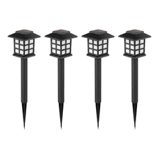 小麥購物 太陽能草坪燈 C152 120g 4個, 黑色