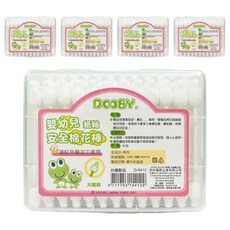 DOOBY 大眼蛙 嬰幼兒安全棉棒 適用於清潔耳垢、鼻孔, 60支, 5盒