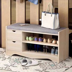 北歐收納換鞋凳/鞋櫃/鞋架 124-FH 80 x 30 x 43cm, 2層, 楓櫻木