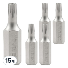 사타 8mm 육각 비트 30mm 변형방지 별형 T45 59458, 15개