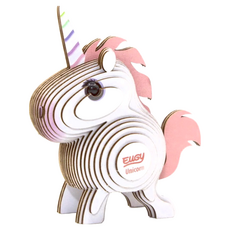 EuGy 3D立體紙拼圖, 獨角獸 白色, 1個, 24片