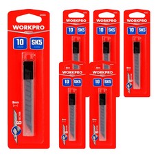 WORKPRO 美工刀片 9mm 黑色刀片 10片組 WP212018, 6套