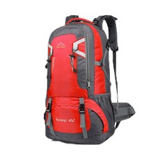 大容量口袋登山包 40L, 紅色