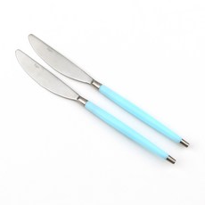 Bogen 韓國製造 Le Vian 霧面餐具 餐刀, 2個, 柔和藍色