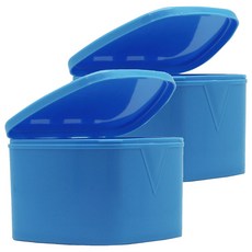 其他品牌 外出攜帶透氣盒(大) 牙套維持器活動假牙盒-霧面藍 透氣孔設計, 1入, 2個