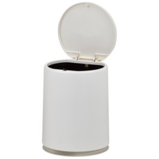 ikloo 宜酷屋 簡約按壓式垃圾桶 1.5kg 5L, 白色