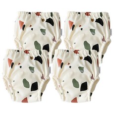 조이멀티 아동용 크림패턴 레몬 공룡 배변훈련팬티, 컬러돌, 4개