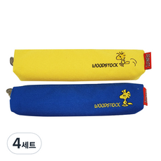 피너츠 스누피 자수필통 소 노랑 + 랜덤 발송, 혼합 색상, 4세트