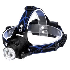 台灣 JiNDO 輕便T6強光頭燈 LED頭燈 不含充電器/電池/包裝無盒 162g, 藍色 + 黑色, 1個
