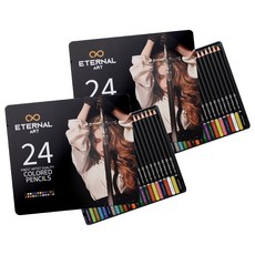 EternalArt 彩色鉛筆鐵盒 專家用, 24 種顏色, 2組