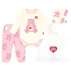 Care Bears 嬰幼兒 彌月 百日 週歲 棉質 有機禮品3件組