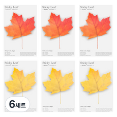 Appree Sticky Leaf 楓葉基本款便利貼 2件組 M, 紅色, 黃色, 6套, 20枚入