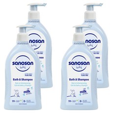 sanosan 嬰兒沐浴露及洗髮精, 500ml, 4個