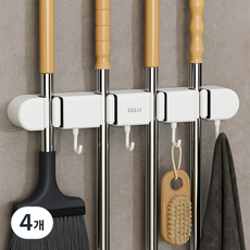 韓國 With US 一鍵式免鑽孔多功能工具掛架 清潔工具置物架 4孔, 白色, 4個