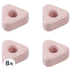 Block Mart 浴室陶瓷三角造型牙刷架, 粉紅色, 8個