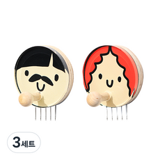 꼭꼬핀 아트 꼭꼬핀 부착형 2종 세트, 아빠+엄마, 3세트