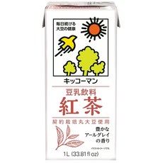 KIKKOMAN 龜甲萬 豆乳 契約栽培丸大豆使用 濃郁的阿薩姆紅茶風味, 1L, 1入