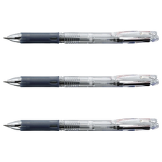 ZEBRA 斑馬牌 Clip-on Slim 3色多功能筆, 透明, 3個