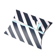 Indikay半月形盒子 小, 海軍藍條紋款, 40入