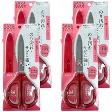 KOKUYO 國譽 FIT SAXA 氟素塗層附蓋剪刀, 4個, 紅色