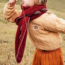 Kocotree 圈圈絨動物造型圍巾 柔軟舒適保暖 可愛造型 時尚百搭, 144 x 13cm, 紅恐龍, 1個