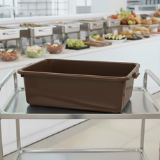 World Clean 服務車 餐具回收箱 滾輪洗碗盒, 1個, 棕色