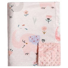 Kori Deer 可莉鹿 嬰兒童安撫魔豆毯110x75cm，柔軟親膚，四季皆宜, 110 x 75cm, 粉色象