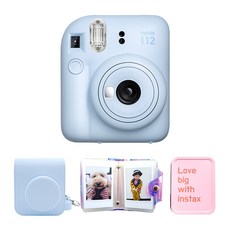 FUJIFILM 富士 instax mini 12 粉藍色 instax mini 12 + 專用相機包套組, 1套