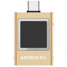 ATORCH Type-C PD3.1檢測器 AT085 香檳金 4方向旋轉高清顯示屏幕, 1個