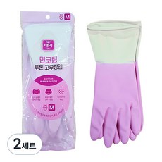 태화 면코팅 투톤 고무장갑 양손착용, 핑크, 중(M), 2세트