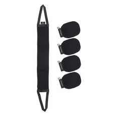 Thermanni低刺激搓澡手套 4入+搓澡巾組, 1個, 5入, 黑色