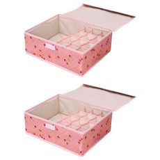 襪子內衣收納盒, 粉色, 2個