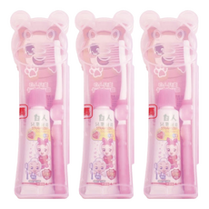 白人兒童卡通牙刷牙膏套裝 3組 軟毛護齦 可愛卡通造型