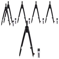 Sevenzip 經典款金屬黑色圓規, 6個