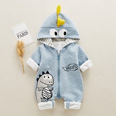 Mom's care 掠過恐龍連帽拉鍊太空服