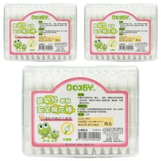 DOOBY 大眼蛙 嬰幼兒安全棉棒 適用於清潔耳垢、鼻孔, 60支, 3盒