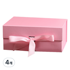 Joinmade 禮物包裝緞帶禮物盒 5號, 粉紅色, 4個