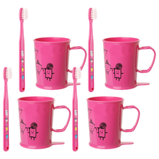 WEDENT 威登 兒童漱口杯A套組 粉色 6~8歲, 4套